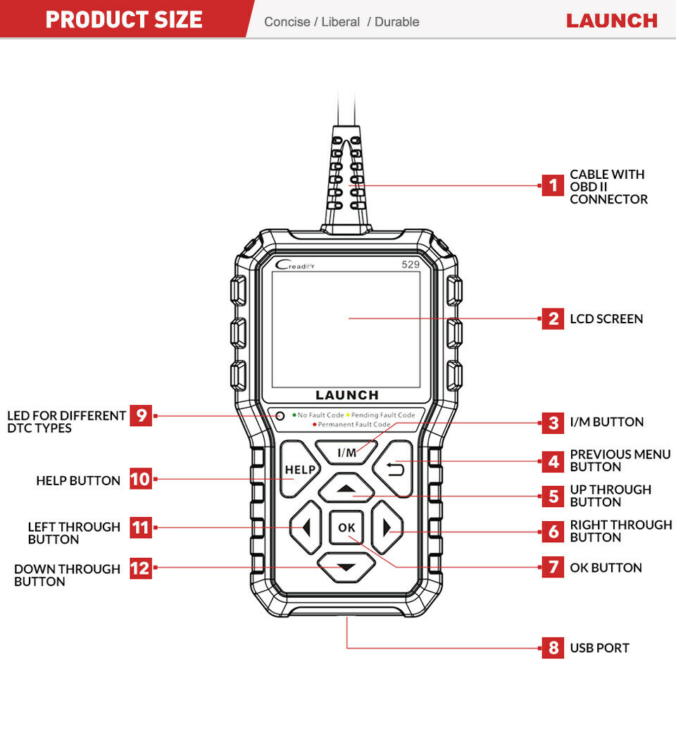 CR529 size,Launch producer